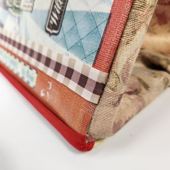 VTG Winnie The Pooh Purse Handmade Hard Cover Book Handbag Floral Print Leather - Picture 11 of 16